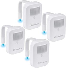 img 4 attached to 🚽 Chunace Rechargeable Toilet Night Lights 4 Pack – Motion Detection Bowl Nightlight Sensor for Bathroom Decorations – Fun Gadget for Kids, Men, Dad, Boys – Perfect Father's Day Gift