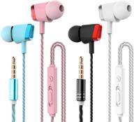 🎧 4 pack earbuds headphones with microphone & remote, cbggq noise isolating earphones - enhanced pure sound and powerful bass for ios and android smartphones, ipod, ipad, laptops, gaming, etc. logo