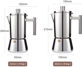 img 2 attached to ☕ Кофеварка LESOYA Stovetop Espresso Maker Moka Pot - итальянская кофеварка из нержавеющей стали - вместимостью 3-4 чашки для индукционных, газовых или электрических плит.