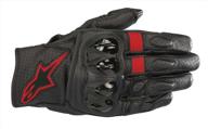 alpinestars leather motorcycle gloves - men's celer v2 short-cuff, black/red, size large logo