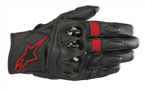 img 2 attached to Alpinestars Leather Motorcycle Gloves - Men's Celer v2 Short-Cuff, Black/Red, Size Large