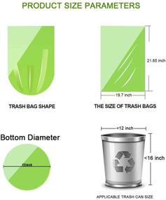 img 1 attached to Pack of 100 4-Gallon Biodegradable Trash Bags | Small Compostable Bags for Recycling & Degradable Garbage | Strong Rubbish Bags as Wastebasket Liners for Kitchen, Bathroom, Office, and Car