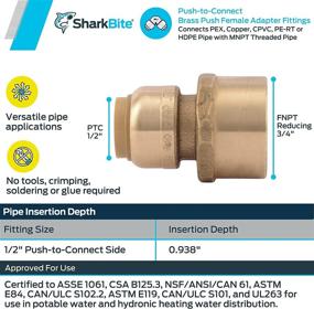 img 2 attached to 🔌 SharkBite U068LFA 1/2" x 3/4" Female Reducing Adapter, FNPT RT LF, Push-to-Connect, PEX, Copper, CPVC