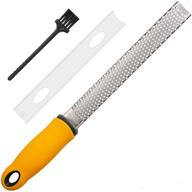 lemon zester, cheese grater, parmesan cheese, ginger, garlic, chocolate, featuring razor-sharp stainless steel blade, protective cover and cleaning brush, dishwasher safe, by nspring (narrowzester) logo