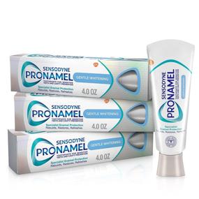 img 4 attached to Зубная паста Sensodyne Pronamel для чувствительных зубов с нежным отбеливающим эффектом - 4 унции (3 упаковки) - преимущества укрепления и укрепления эмали.