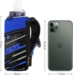 img 3 attached to 🏃 Compact AONIJIE Handheld Water Bottle: 14 oz Soft Bottle for Running, Hiking, Cycling, Climbing, & Outdoor activities - Fits 6.8 inch Phones