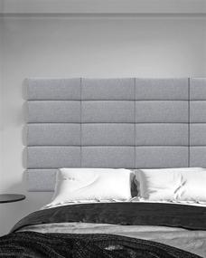 img 4 attached to 🛏️ Art3d Modern Horizontal Tufted Upholstered Headboard for Full/Queen in Gray - Pack of 4 Panels, 31.5" x 11.8