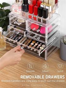 img 1 attached to 💄 Clear Syntus Makeup Organizer: 3-Piece Cosmetic and Jewelry Storage Display Cases for Vanity, Countertop, Dresser, and Bathroom