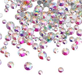 img 3 attached to 💎 Jollin 3456pcs Flatback Rhinestones: Stunning Crystal AB Gems for Nail Art - 6 Sizes - ss4~ss12