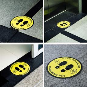 img 2 attached to Waterproof Floor Decals for Social Distancing: Occupational Health & Safety Products