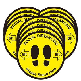 img 4 attached to Waterproof Floor Decals for Social Distancing: Occupational Health & Safety Products