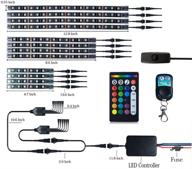 🏍️ водонепроницаемый набор светодиодных лент для мотоцикла с rgb-подсветкой - dxx 12 штук, светимость разноцветных неоновых акцентов с двухканальным беспроводным пультом управления для harley davidson suzuki honda kawasaki bmw ktm логотип