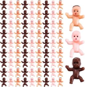 img 4 attached to Tanlee 300 Pieces Mini Plastic Babies for Baby Shower Party Favor - Ice Cube Game, Décor & Gifts