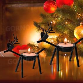 img 2 attached to 🦌 Rustic Metal Reindeer Candle Holders - 6 Pack, Christmas Table Decoration with Tealight Candle Holders, Deer Candle Holder for Home Table Mantle Fireplace, Reindeer Christmas Decor