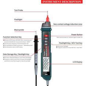 img 2 attached to 📏 Pen-type Digital Multimeter: Versatile Electrical Tester with NCV, AC/DC Voltmeter Ammeter Ohmmeter, Resistance, Live Line Testing, Backlit Display, and Flashlight