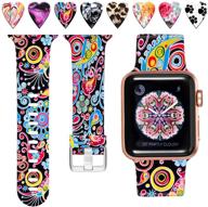 silicone sport pattern replacement strap for apple watch se series 7 & series 6 5 4 3 2 1 - laffav compatible with iwatch band 41mm 40mm 38mm 45mm 44mm 42mm for women men logo