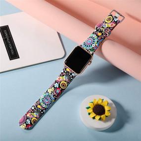 img 3 attached to Силиконовый спортивный ремешок с узором для Apple Watch SE Series 7 & Series 6 5 4 3 2 1 - Laffav, совместимый с браслетом iWatch 41 мм 40 мм 38 мм 45 мм 44 мм 42 мм для женщин и мужчин.