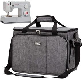 img 4 attached to HOMEST Sewing Machine Carrying Case: Spacious Tote Bag with Shoulder Strap, Ideal for Standard Singer, Brother, Janome | Multiple Storage Pockets, Grey (Patent Design)