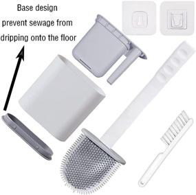 img 3 attached to 🚽 DJDZ Silicone Toilet Brush and Groove Gap Cleaning Brush - White, Deep Cleaner Bathroom Toilet Bowl Clean Brush Kit with Drain Quick Drying Holder