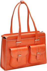 img 2 attached to 👜 McKlein W Series, Alexis Top Grain Cowhide Leather, 14-inch Leather Ladies' Laptop Briefcase, Orange (96540) - Optimize for SEO