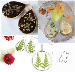 img 2 attached to 🌸 OBSEDE Hollow Mold Pendants - Assorted Geometric Pressed Flower Frame Crafts for Resin Earring Necklace, DIY Option