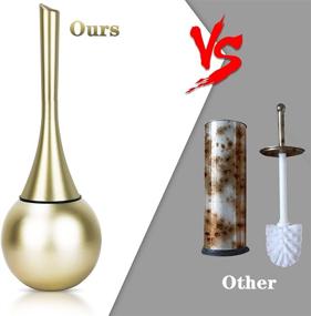 img 3 attached to 🚽 Whiidoom Modern Toilet Brush Set with Stainless Steel Holder - Champagne Gold