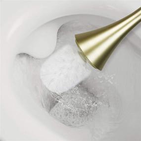 img 2 attached to 🚽 Whiidoom Modern Toilet Brush Set with Stainless Steel Holder - Champagne Gold