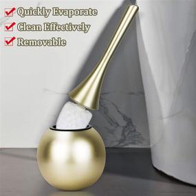 img 1 attached to 🚽 Whiidoom Modern Toilet Brush Set with Stainless Steel Holder - Champagne Gold