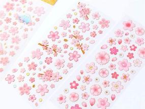 img 3 attached to 🌸 Kinteshun Sakura Scrapbooking Stickers - Japanese Style Self-adhesive DIY Decorative Cherry Blossoms Paster Decals Sticker Set for Scrapbooking or Card Making (6pcs with Assorted Patterns)