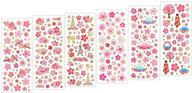 🌸 kinteshun sakura scrapbooking stickers - japanese style self-adhesive diy decorative cherry blossoms paster decals sticker set for scrapbooking or card making (6pcs with assorted patterns) logo