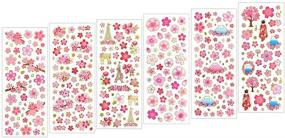 img 4 attached to 🌸 Kinteshun Sakura Scrapbooking Stickers - Japanese Style Self-adhesive DIY Decorative Cherry Blossoms Paster Decals Sticker Set for Scrapbooking or Card Making (6pcs with Assorted Patterns)