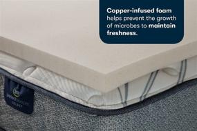 img 1 attached to Serta CopperGel 2-in Memory Foam Mattress Topper, King: Unbeatable Comfort and Support for a Perfect Night's Sleep