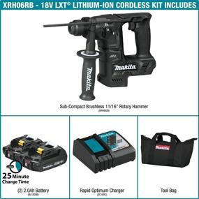 img 3 attached to Makita XRH06RB: Innovative Lithium Ion Sub Compact Brushless for High-Performance Results