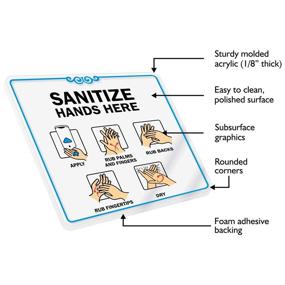 img 1 attached to 👐 SmartSign Sanitize Hands Showcase Acrylic: A Sleek Solution for Promoting Optimal Hand Hygiene