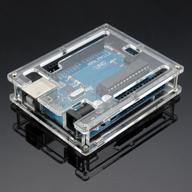 📦 прозрачный блестящий акриловый чехол для arduino uno r3 - совместимый корпус компьютера daoki uno r3 логотип