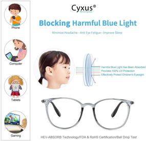 img 3 attached to 👓 Cyxus Blue Light Blocking Glasses for Teens | Anti Eyestrain Computer Gaming Eyewear for Kids Boys Girls Ages 7-16