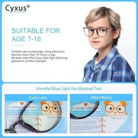 img 2 attached to 👓 Cyxus Blue Light Blocking Glasses for Teens | Anti Eyestrain Computer Gaming Eyewear for Kids Boys Girls Ages 7-16