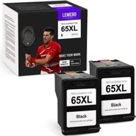 🖨️ lemeroutrust remanufactured ink cartridge replacement for hp 65 65xl - compatible with hp envy 5055 5052 5010 deskjet 2652 2622 2655 3752 3720 amp 100 120 (black, 2-pack) logo