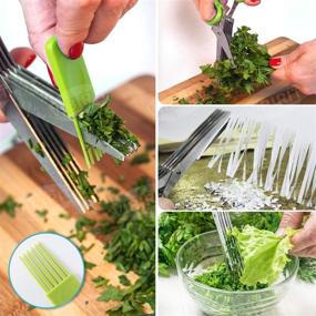 img 2 attached to 🌿 VIBIRIT Herb Scissors Leaf Herb Stripper + 5 Blade Stainless Steel Kitchen Scissors - Ideal for Chopping Chives, Vegetables, Salad, Collard Greens, Parsley, Rosemary - Perfect Christmas Gift!