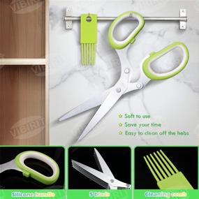 img 3 attached to 🌿 VIBIRIT Herb Scissors Leaf Herb Stripper + 5 Blade Stainless Steel Kitchen Scissors - Ideal for Chopping Chives, Vegetables, Salad, Collard Greens, Parsley, Rosemary - Perfect Christmas Gift!