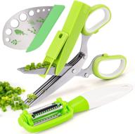 🌿 vibirit herb scissors leaf herb stripper + 5 blade stainless steel kitchen scissors - ideal for chopping chives, vegetables, salad, collard greens, parsley, rosemary - perfect christmas gift! logo