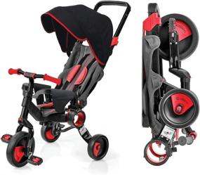 img 4 attached to Red Galileo Deluxe Canopy 3-in-1 Stroller Tricycle - No Assembly Needed