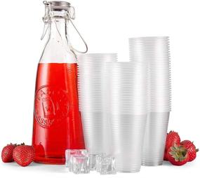 img 2 attached to 🥤 300 Pack of BluShine 7 Ounce Clear Plastic Disposable Cups - BPA-Free, Durable, Stackable & Crack Resistant Drinkware for Home, Office, or Business - Non-Stick, Easy to Separate