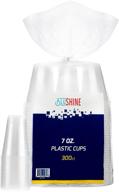 🥤 300 pack of blushine 7 ounce clear plastic disposable cups - bpa-free, durable, stackable & crack resistant drinkware for home, office, or business - non-stick, easy to separate logo