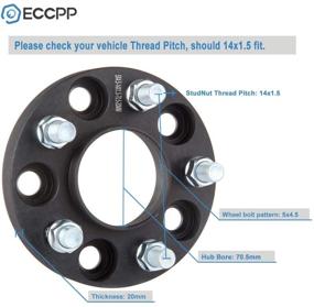img 3 attached to 🔧 ECCPP 4X 5x114.3 мм ступичные центрические адаптеры для колесных дисков смещения 5x114.3 до 5x114.3 5 болтов 20 мм для Ford Mustang 2015 2016 с шпильками 14x1.5