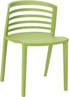 modway curvy modern molded plastic stacking dining side chair in green - conveniently fully assembled & stylish design логотип