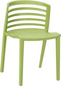 img 4 attached to Modway Curvy Modern Molded Plastic Stacking Dining Side Chair in Green - Conveniently Fully Assembled & Stylish Design