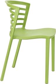 img 2 attached to Modway Curvy Modern Molded Plastic Stacking Dining Side Chair in Green - Conveniently Fully Assembled & Stylish Design