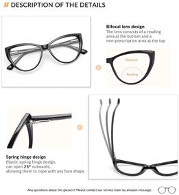 img 3 attached to 👓 Gaoye Blue Light Blocking Bifocal Reading Glasses for Women, Computer Spring Hinge Anti UV Ray Retro Frames - Cateye Style