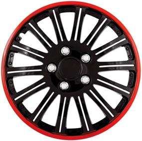 img 4 attached to 🔴 Pilot Universal Fit 16" Cobra Black and Chrome Wheel Covers with Red Trim - Set of 4 (WH527-16RE-BX)